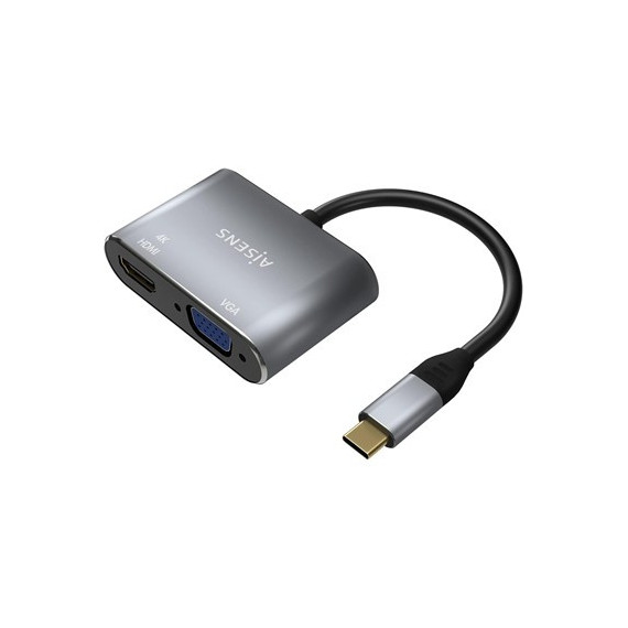 AISENS Adaptador Tipo C/m a Vga/m, Hdmi/h Gris 0.15CM A109-0627