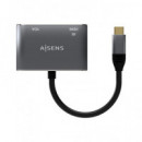 AISENS Adaptador Tipo C/m a Vga/m, Hdmi/h Gris 0.15CM A109-0627