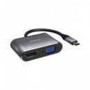 AISENS Adaptador Tipo C/m a Vga/m, Hdmi/h Gris 0.15CM A109-0627