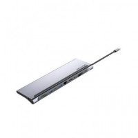 VENTION 11 en 1 Hub USB Tipo C/m a HDMI,VGA,3XUSB,USB-C,USB C PD,SD,RJ45,JACK 3.5MM 4K Ththc