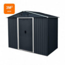 CASETA DE METAL PUERTAS CORREDERAS ANTRACITA AIRMEC 131x236x190 CM (3M2)