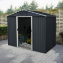 CASETA DE METAL PUERTAS CORREDERAS ANTRACITA AIRMEC 131x236x190 CM (3M2)