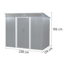 CASETA DE METAL PUERTAS CORREDERAS ANTRACITA AIRMEC 174x238x196 CM (4M2)