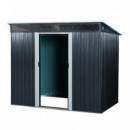 CASETA DE METAL PUERTAS CORREDERAS ANTRACITA AIRMEC 174x238x196 CM (4M2)