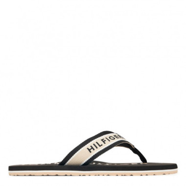 Chanclas de tiras de textil trenzado con logo