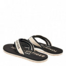 Chanclas de tiras de textil trenzado con logo