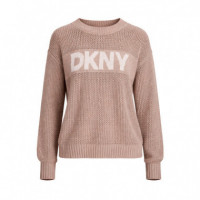 Sudadera de Cuello Redondo con Logo de Pointelle  DKNY