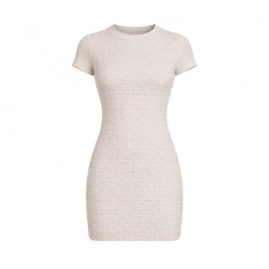 Vestido con Cuello Redondo Logo Jacquard  DKNY