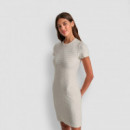 Vestido con Cuello Redondo Logo Jacquard  DKNY