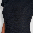 Vestido con Cuello Redondo Logo Jacquard  DKNY