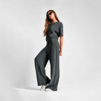 Pantalón de Tiro Alto y Pierna Ancha  DKNY