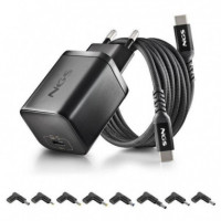 Cargador Portátil NGS Bud Gan Usb-c 65W para Asus con 8 Conectores y Cable 1.5M Negro
