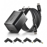 Cargador de Portátil NGS Bud Gan Usb-c 65W con 4 Conectores y Cable de 1.5M Negro para Acer