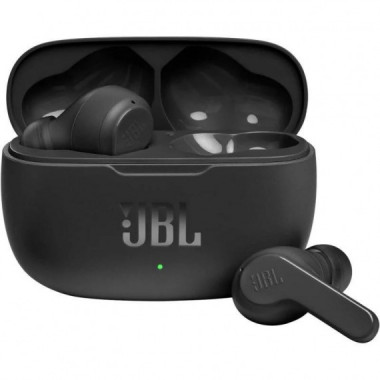 Auriculares Inal&aacute;mbricos JBL Wave 200TWS Bluetooth 5.0 con Deep Bass y Estuche de Carga, Negros