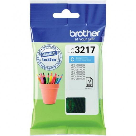 Tinta BROTHER Cyan LC3217C (550 Páginas) para MFC-J5330DW / J5730DW / J6530DW / J6930DW