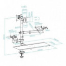 Soporte de Mesa TOOQ TQPM0003 para 2 Monitores (17-32") con Bandeja de Teclado y Estantes (negro)