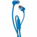 Auriculares JBL Tune 110 Intraurales con Micrófono y Cable Azul