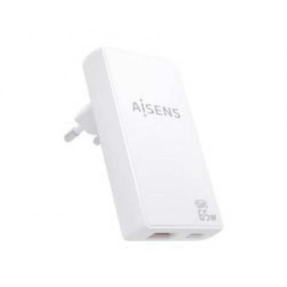 Cargador de Pared AISENS Gan 65W Pd 3.0 Qc 3.0 Usb-a/c (ASCH-65W2P076-W)