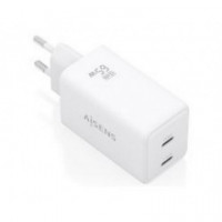 Cargador de Pared AISENS Gan 65W 2XUSB-C Blanco (ASCH-65W2P078-W)