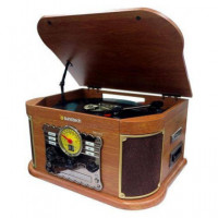 SUNSTECH Tocadisco Madera PXRC52CD Bt con Radio Am/fm, Usb,lector Tarjeta Sd, Reproductor CD y Casse