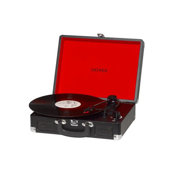 DENVER VPL-120 Tocadiscos en Maletin con Altavoces, Aux-in Negro