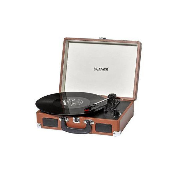 DENVER Tocadisco VPL-120 en Maletin Madera con Altavoces Aux In, Rca