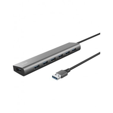 TRUST Hub 7XUSB 3.2 Gen 1 Halyx con Toma Tipo C para Alimentarlo (alimentador No Incluido)
