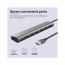 TRUST Hub 7XUSB 3.2 Gen 1 Halyx con Toma Tipo C para Alimentarlo (alimentador No Incluido)