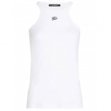 KARL LAGERFELD - autograph logo tank top - 101 - B2W17003/101