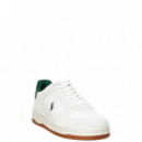 POLO RALPH LAUREN - BEDFORD PP-SNEAKERS-LOW TOP LACE - DECKWASH WHITE FOREST - 809P07173003/DECKWASH WHITE FOREST