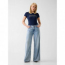 CN SS LOGO LACE TEE BLACKENED BLUE