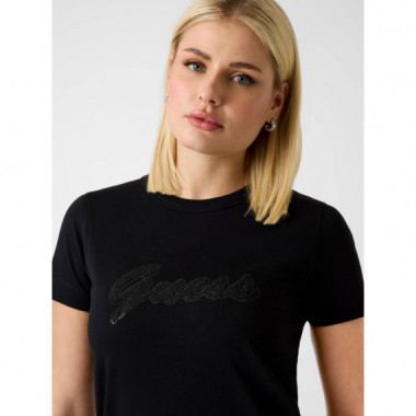 SS CN 3D GUESS SCRIPT TEE JET BLACK A996