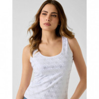 Sl 4G Allover Tank Top Pure White  GUESS