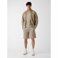 Ovidio Shorts 4G Peony Impact Grey  GUESS