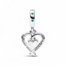 PANDORA Charm Colgante en Plata de Ley Corazón Bastón Caramelo Doble 792822C01
