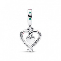 PANDORA Charm Colgante en Plata de Ley Corazón Bastón Caramelo Doble 792822C01