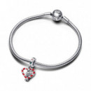 PANDORA Charm Colgante en Plata de Ley Corazón Bastón Caramelo Doble 792822C01