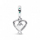 PANDORA Charm Colgante en Plata de Ley Corazón Bastón Caramelo Doble 792822C01