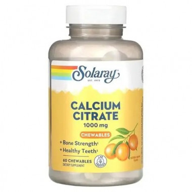 Calcium Citrate Masticable Naranja 100MG 60 Pastillas SOLARAY