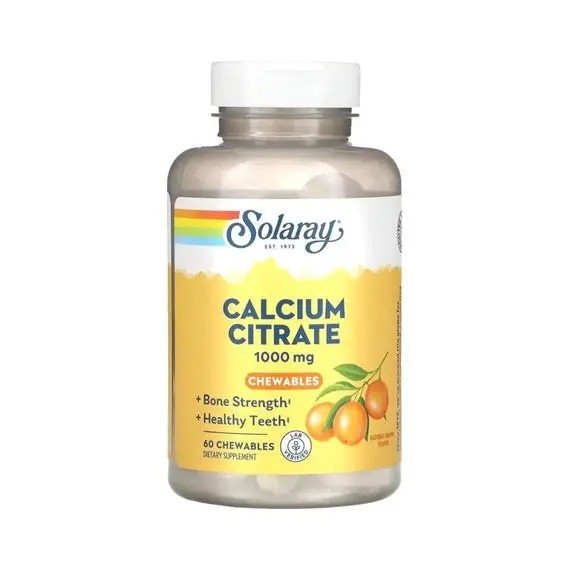 Calcium Citrate Masticable Naranja 100MG 60 Pastillas SOLARAY