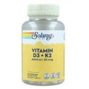 Vitamin D3 y K2 4000UI 120 Capsulas SOLARAY