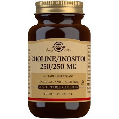 Colina + Inositol  250/250MG  50 Capsulas SOLGAR