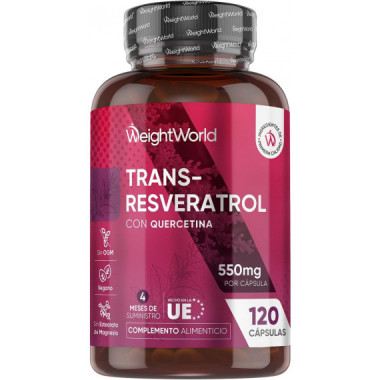 Trans Resveratrol con Quercetin 550 Mg 120 Capsulas WEIGHTWORLD