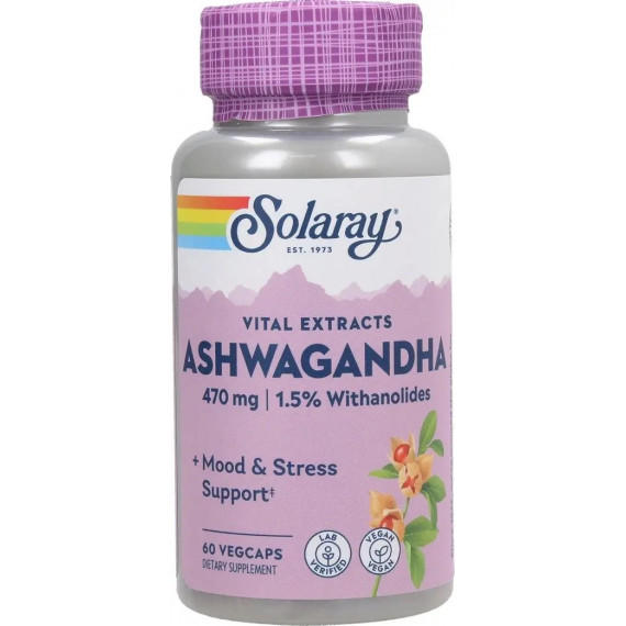 Ashwagandha Ayurvedic  60 Capsulas SOLARAY