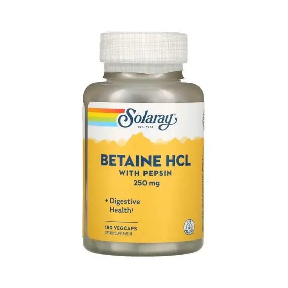 Betaine Hcl Pepsin 250 Mg C/180 Caps SOLARAY