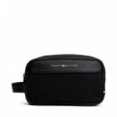 Neceser con paneles mixtos y logo metálico