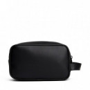 Neceser con paneles mixtos y logo metálico