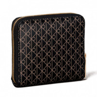 Cartera cuadrada con cremallera en el contorno con RFID y logo