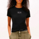 Camiseta Slim Con Estampado De La Marca