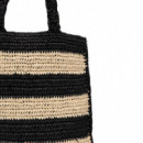 BOLSO STRIPED RAFFIA-EFFECT